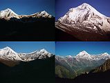 204 Dhaulagiri and Tukuche Peak After Sunrise From Shepherds Kharka